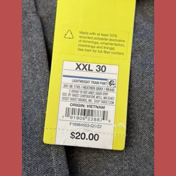 All in Motion - Men's Train Pants - Gray - XXL (30) - Picture 10 of 12